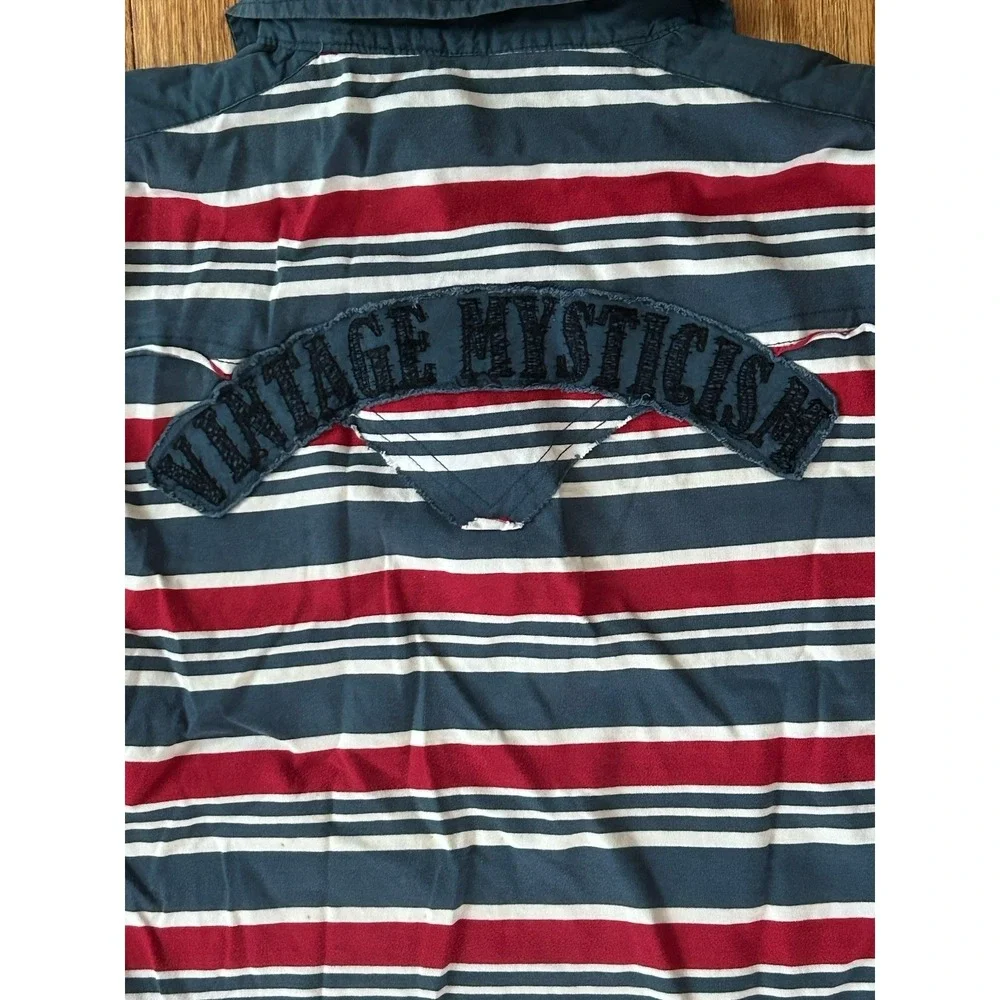 Vintage 2007 Levi's Red Tab Striped Polo Shirt - Men's Medium- LS Logo Y2K